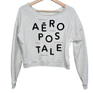 Aeropostale Cream and Gray Sweatshirt